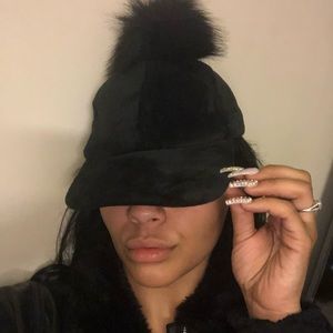 Velour bunny hat